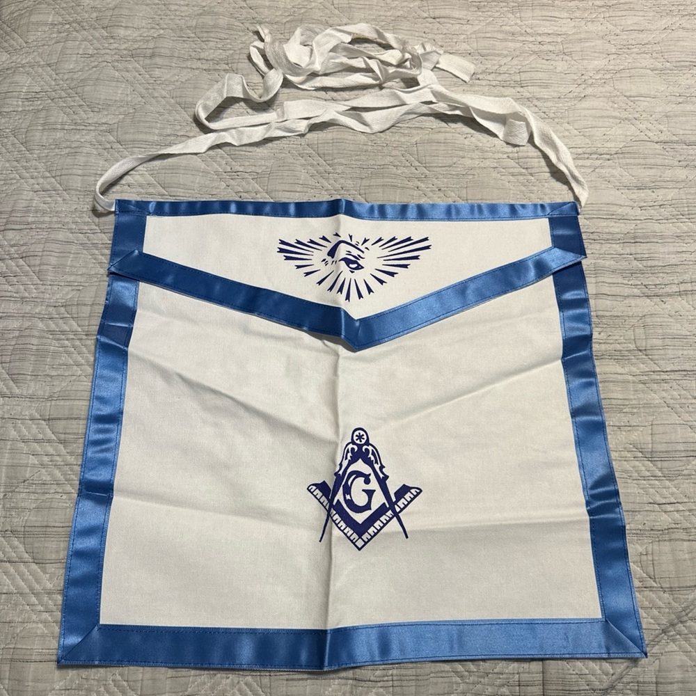 Masonic Master Mason Apron Blue Lodge Freemason Compass Square All Seeing Eye